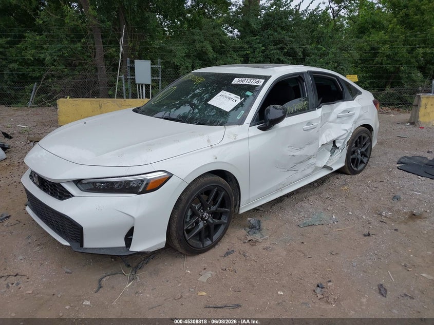 2025 Honda Civic VIN 2HGFE4F87SH352637 IAAI salvage auction — FRONT END, Salvage (Indiana), sold $7,800 on 2026-07-26 (photo 2)