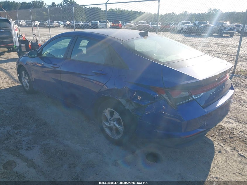 2021 Hyundai Elantra VIN 5NPLL4AG0MH030339 IAAI salvage auction — REAR END, Salvage (Georgia), sold $3,000 on 2026-07-31 (photo 3)