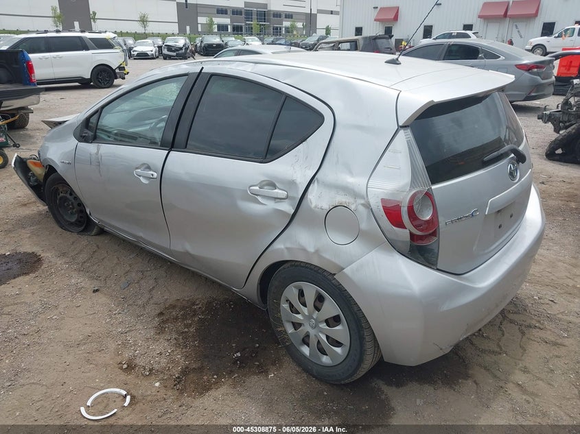 2013 Toyota Prius c VIN JTDKDTB31D1548577 IAAI salvage auction — ROLLOVER, Salvage Title, sold $250 on 2026-07-14 (photo 3)