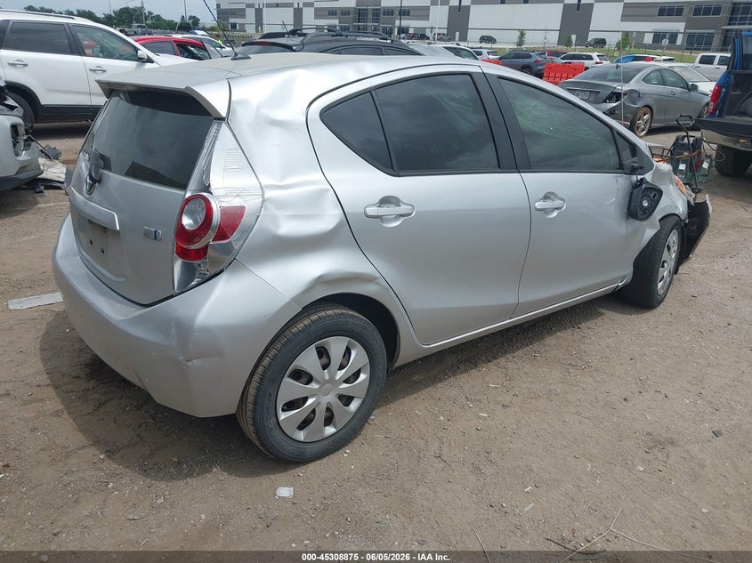 2013 Toyota Prius c VIN JTDKDTB31D1548577 IAAI salvage auction — ROLLOVER, Salvage Title, sold $250 on 2026-07-14 (photo 4)