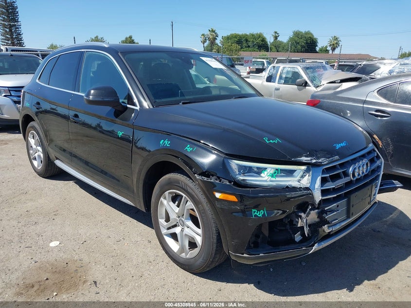 2018 Audi Q5 VIN WA1BNAFY6J2205660 IAAI salvage auction — FRONT END, Salvage (California), sold $7,800 on 2026-07-28 (photo 1)