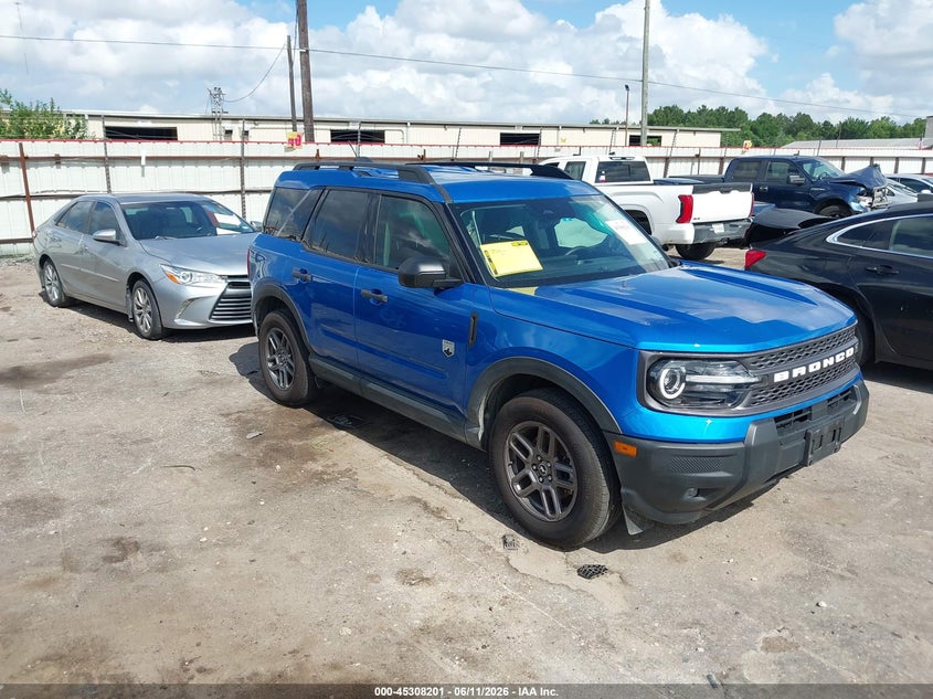 2025 Ford Bronco sport VIN 3FMCR9BN7SRE48072 IAAI salvage auction — LEFT SIDE, Original (Texas), sold $10,100 on 2026-07-22 (photo 1)