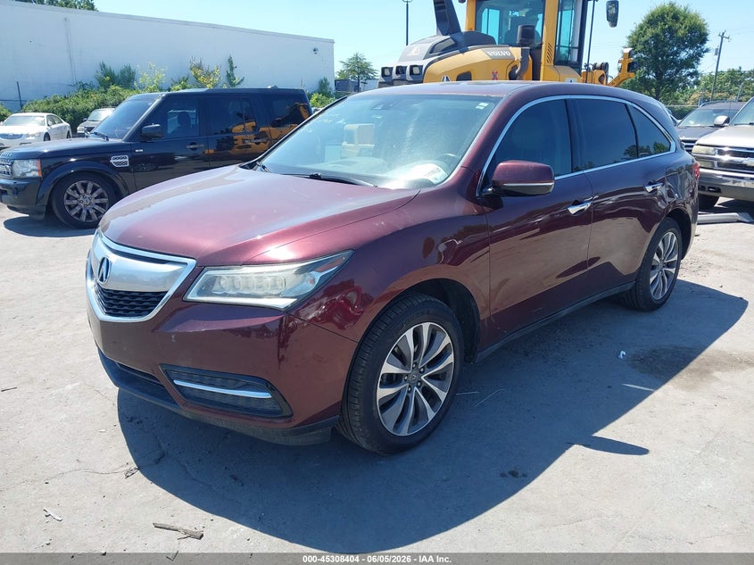 2014 Acura Mdx VIN 5FRYD3H46EB004464 IAAI salvage auction — REAR END, Salvage Title, sold $1,350 on 2026-07-08 (photo 2)