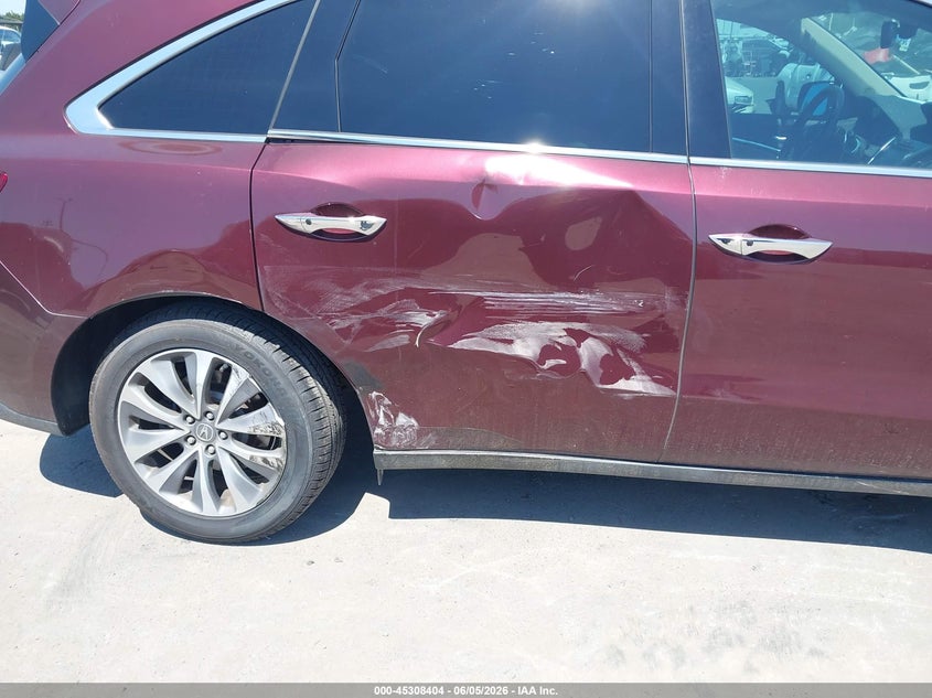 2014 Acura Mdx VIN 5FRYD3H46EB004464 IAAI salvage auction — REAR END, Salvage Title, sold $1,350 on 2026-07-08 (photo 6)