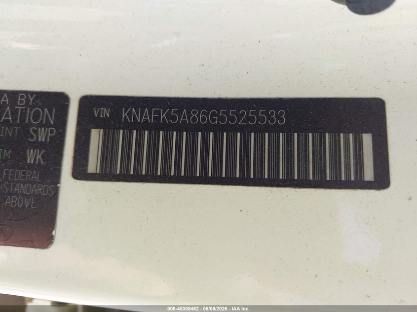 2016 Kia Forte VIN KNAFK5A86G5525533 IAAI salvage auction — SIDE, Salvage Title, sold $775 on 2026-07-30 (photo 9)