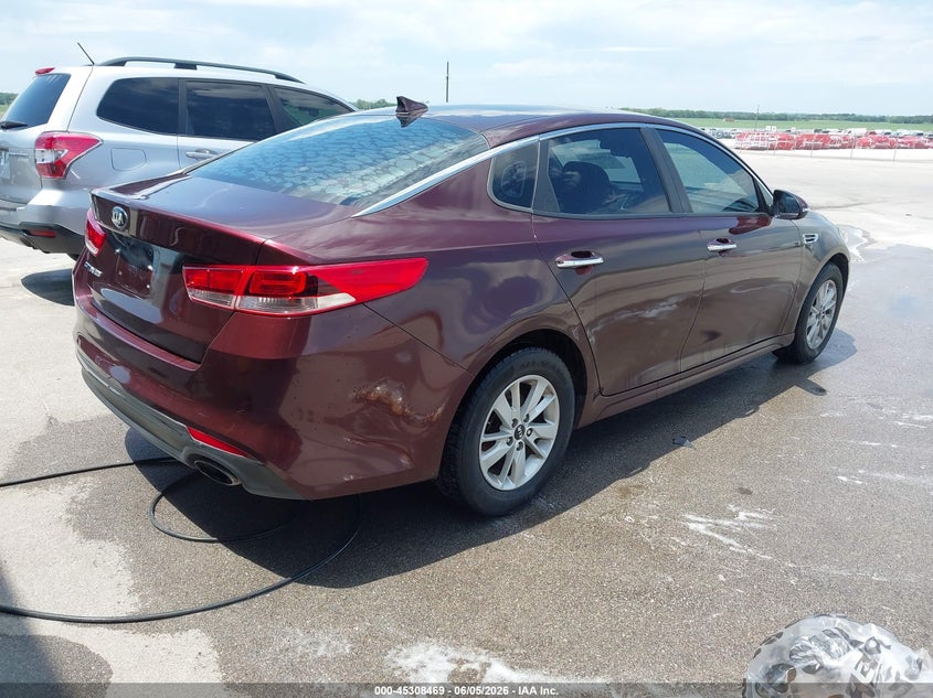2016 Kia Optima VIN 5XXGT4L3XGG115748 IAAI salvage auction — LEFT FRONT, Salvage Title, sold $2,200 on 2026-07-09 (photo 4)