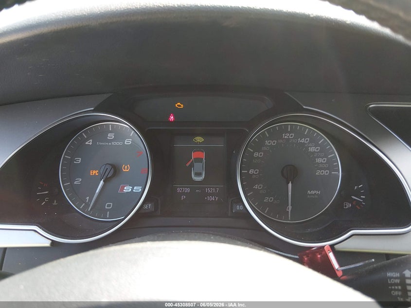 2012 Audi S5 VIN WAUCGAFH5CN004982 IAAI salvage auction — NORMAL WEAR, Clear (New Jersey), sold $750 on 2026-07-14 (photo 7)