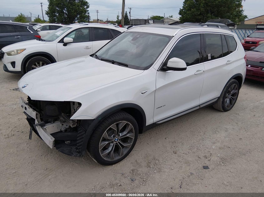2017 BMW X3 VIN 5UXWZ7C30H0V90693 IAAI salvage auction — FRONT END, Salvage Title, sold $25 on 2026-07-28 (photo 2)