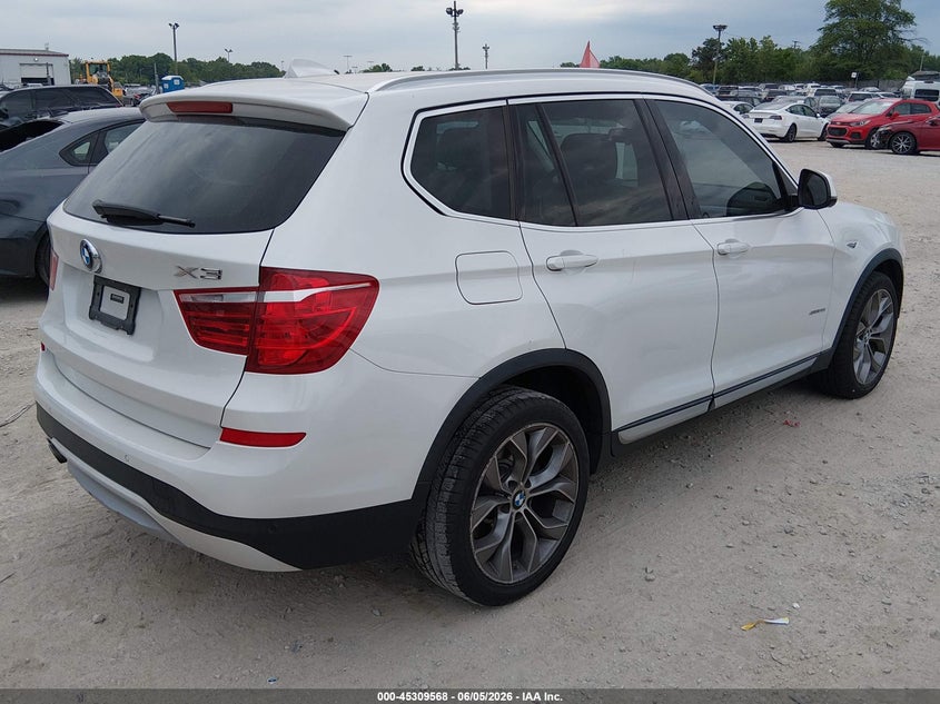 2017 BMW X3 VIN 5UXWZ7C30H0V90693 IAAI salvage auction — FRONT END, Salvage Title, sold $25 on 2026-07-28 (photo 4)