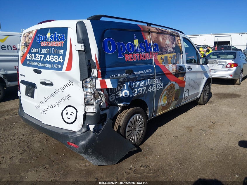 2020 Mercedes-benz Metris VIN WD3PG2EA5L3672138 IAAI salvage auction — RIGHT REAR, Salvage (Illinois), sold $4,350 on 2026-07-29 (photo 4)