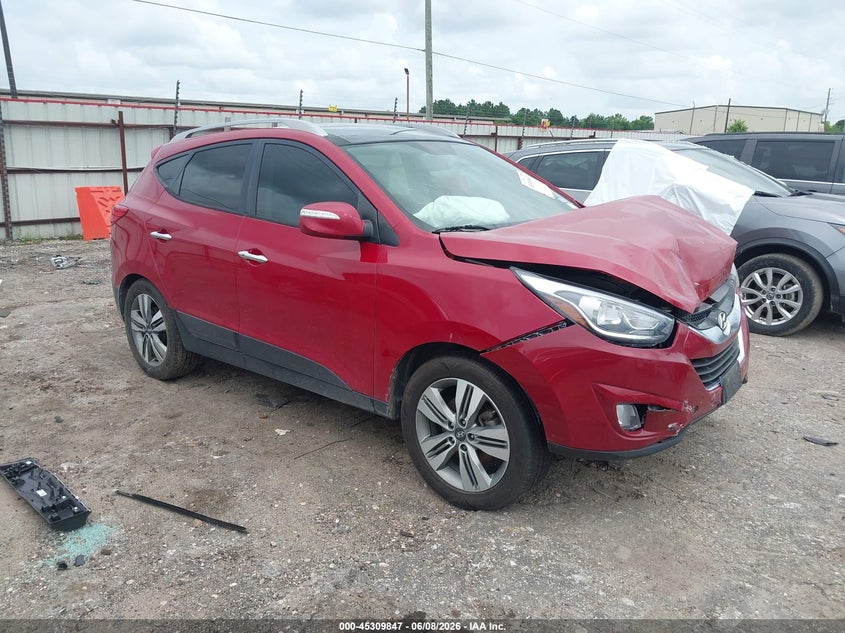 2014 Hyundai Tucson VIN KM8JU3AG3EU938950 IAAI salvage auction — FRONT END, Salvage Title, sold $800 on 2026-07-25 (photo 1)