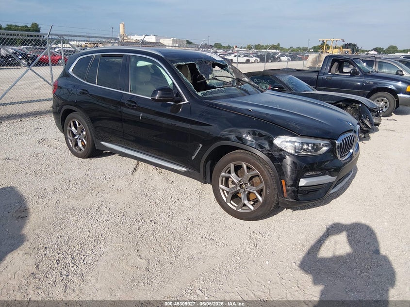 2021 BMW X3 VIN 5UXTY5C08M9E71007 IAAI salvage auction — RIGHT SIDE, Salvage Title, sold $7,900 on 2026-09-07 (photo 1)