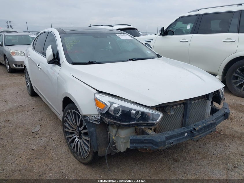 2014 Kia Cadenza VIN KNALN4D70E5131076 IAAI salvage auction — FRONT END, Salvage Title, sold $1,050 on 2026-07-21 (photo 1)