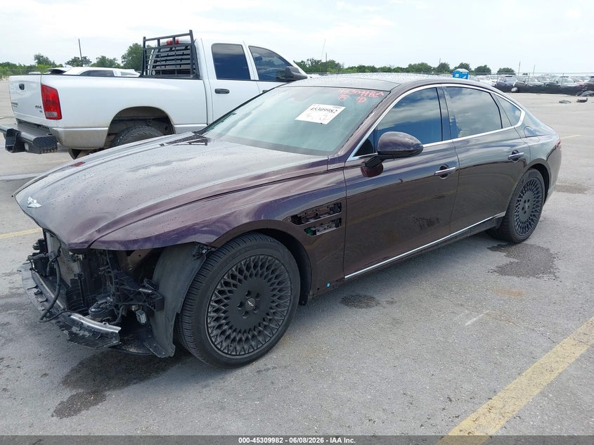 2021 Genesis G80 VIN KMTGC4SD3MU064143 IAAI salvage auction — FRONT END, Salvage Title, sold $11,400 on 2026-08-05 (photo 2)