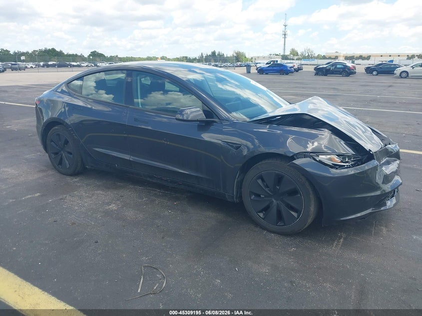 2024 Tesla Model 3 VIN 5YJ3E1EA0RF736215 IAAI salvage auction — FRONT END, Salvage Title, sold $10,000 on 2026-08-02 (photo 1)