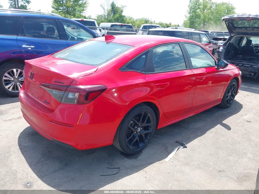 2026 Honda Civic VIN 2HGFE4F82TH312905 IAAI salvage auction — HAIL, Salvage Title, sold $11,800 on 2026-07-17 (photo 4)
