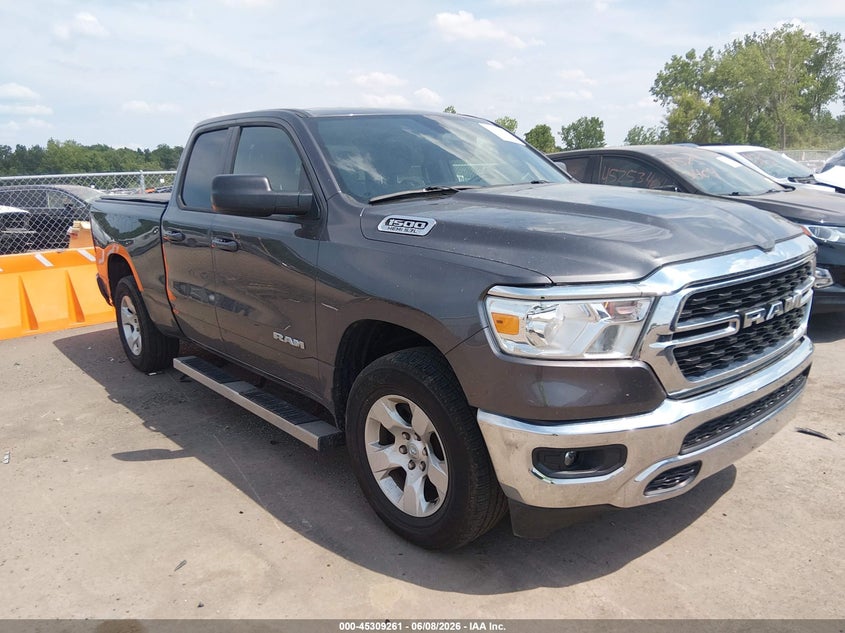 2022 Ram 1500 VIN 1C6SRFBT1NN134123 IAAI salvage auction — HAIL, Salvage Title, sold $12,050 on 2026-07-21 (photo 1)