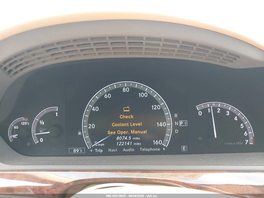 2012 Mercedes-benz S-klasse VIN WDDNG9EB4CA487515 IAAI salvage auction — FRONT END, Salvage Title, sold $3,175 on 2026-07-14 (photo 7)