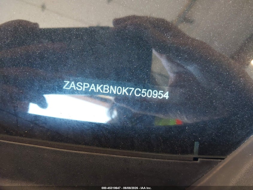 2019 Alfa romeo Stelvio VIN ZASPAKBN0K7C50954 IAAI salvage auction — REAR END, Salvage Title, sold $4,150 on 2026-07-28 (photo 9)