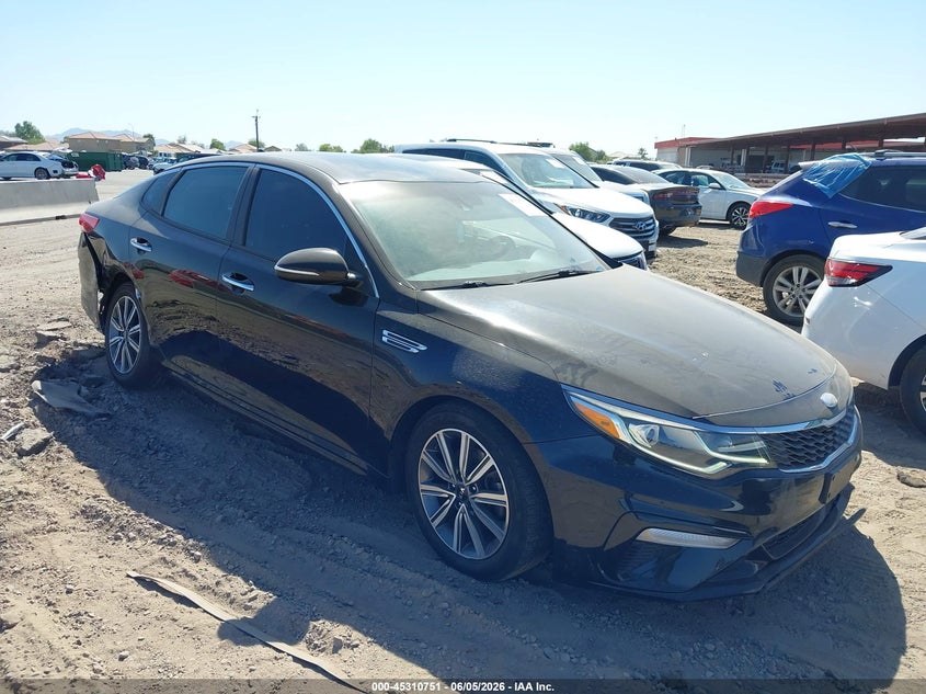 2019 Kia Optima VIN 5XXGT4L34KG371103 IAAI salvage auction — LEFT REAR, Salvage Title, sold $1,400 on 2026-07-21 (photo 1)