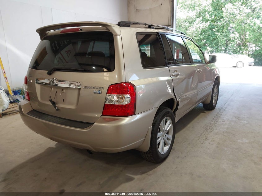 2007 Toyota Highlander VIN JTEEW21A570045819 IAAI salvage auction — SIDE, Salvage (North Carolina), sold $1,450 on 2026-07-16 (photo 4)
