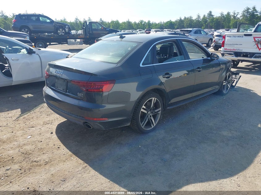2018 Audi A4 VIN WAUENAF41JA061034 IAAI salvage auction — FRONT END, Salvage (Vermont), sold $6,325 on 2026-07-28 (photo 4)