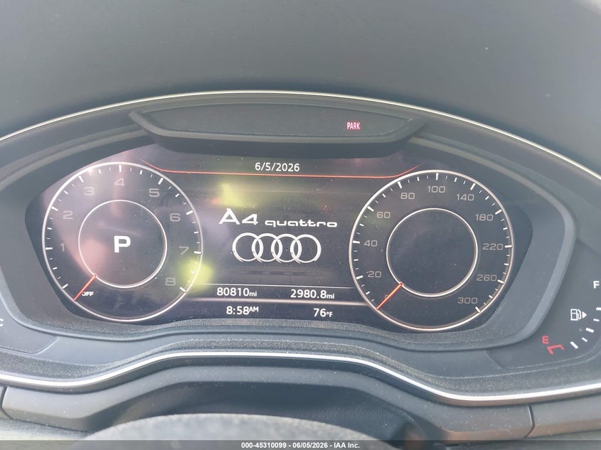 2018 Audi A4 VIN WAUENAF41JA061034 IAAI salvage auction — FRONT END, Salvage (Vermont), sold $6,325 on 2026-07-28 (photo 7)