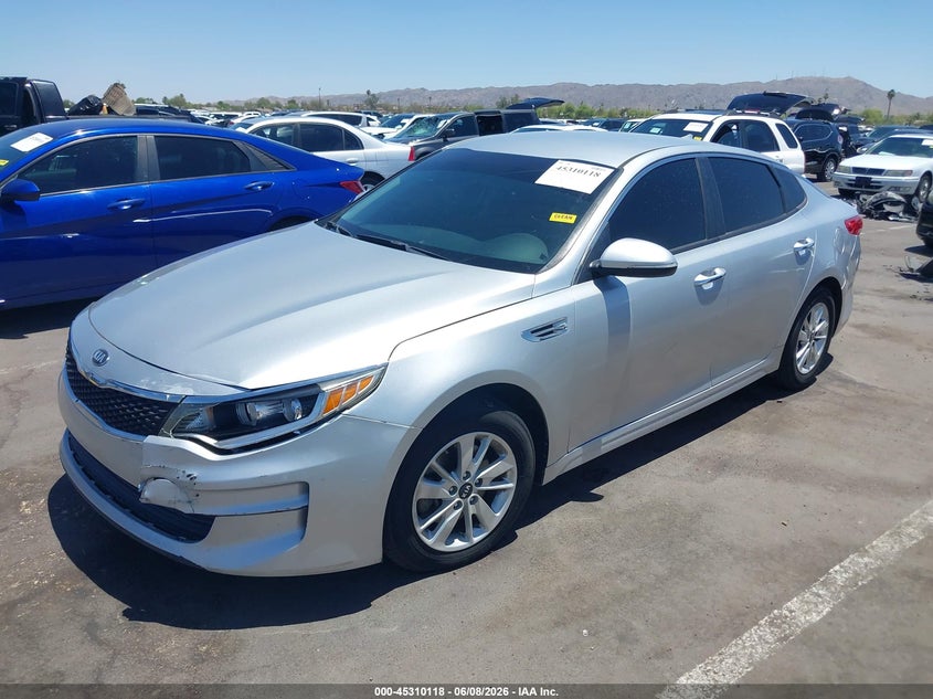 2018 Kia Optima VIN 5XXGT4L39JG232969 IAAI salvage auction — LEFT FRONT, Salvage Title, sold $2,050 on 2026-07-25 (photo 2)