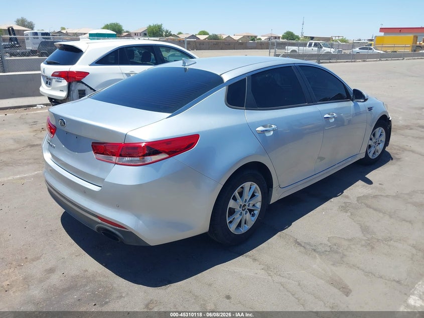 2018 Kia Optima VIN 5XXGT4L39JG232969 IAAI salvage auction — LEFT FRONT, Salvage Title, sold $2,050 on 2026-07-25 (photo 4)