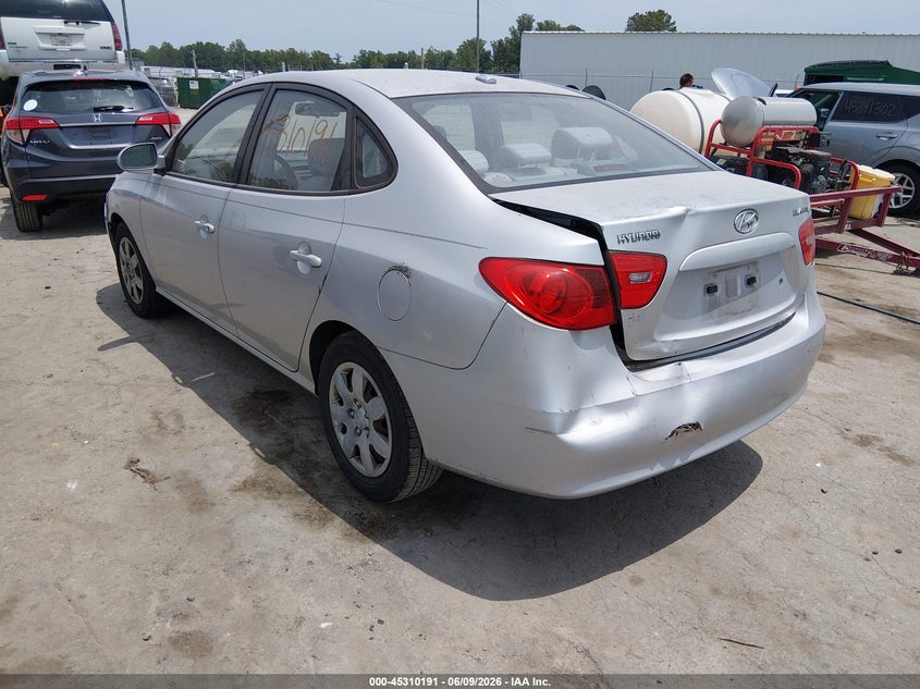 2007 Hyundai Elantra VIN KMHDU46D87U172458 IAAI salvage auction — FRONT & REAR, Clear (Virginia), sold $275 on 2026-07-24 (photo 3)