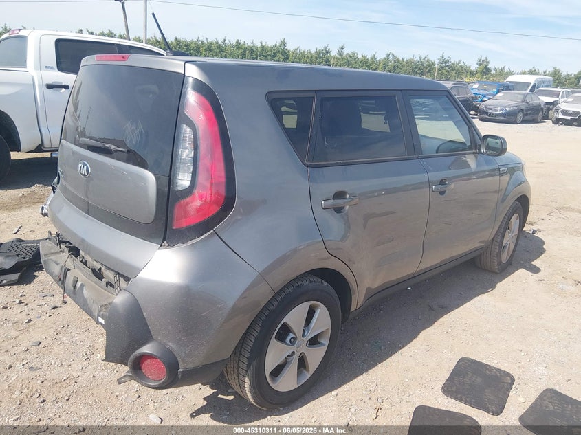 2016 Kia Soul VIN KNDJN2A21G7289862 IAAI salvage auction — REAR END, Salvage Title, sold $600 on 2026-07-22 (photo 4)