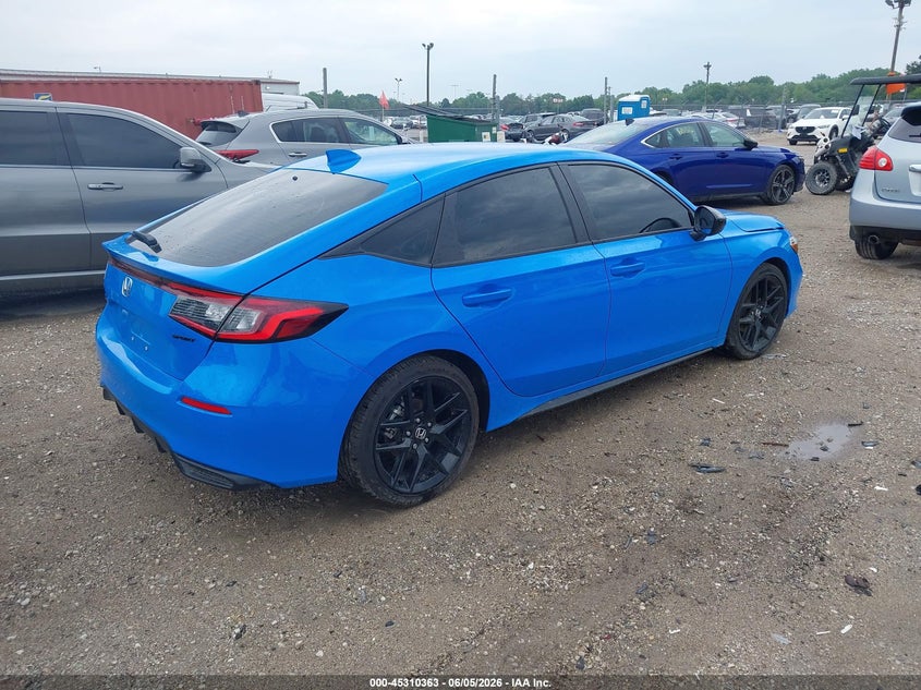 2026 Honda Civic VIN 19XFL2H89TE017348 IAAI salvage auction — SIDE, Salvage (Illinois), sold $8,600 on 2026-07-28 (photo 4)