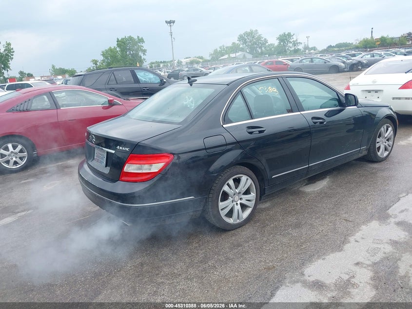 2009 Mercedes-benz C class VIN WDDGF81XX9F233584 IAAI salvage auction — ENGINE DAMAGE, Salvage (Illinois), sold $350 on 2026-07-13 (photo 4)