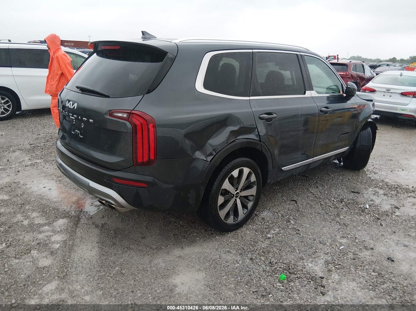 2022 Kia Telluride VIN 5XYP34HC9NG264475 IAAI salvage auction — RIGHT FRONT, Salvage (Missouri), sold $4,150 on 2026-08-01 (photo 4)