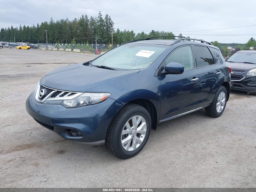 2011 Nissan Murano VIN JN8AZ1MW2BW180133 IAAI salvage auction — NORMAL WEAR, Clear (Washington), sold $425 on 2026-07-22 (photo 2)