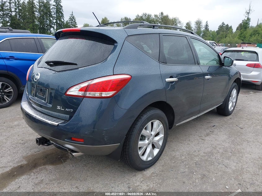 2011 Nissan Murano VIN JN8AZ1MW2BW180133 IAAI salvage auction — NORMAL WEAR, Clear (Washington), sold $425 on 2026-07-22 (photo 4)