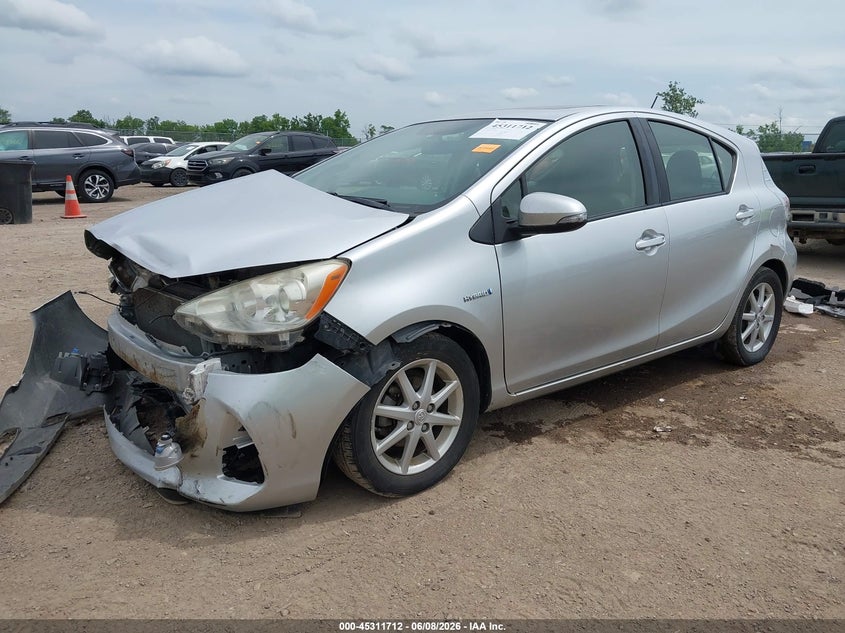 2013 Toyota Prius c VIN JTDKDTB34D1049336 IAAI salvage auction — FRONT END, Salvage Title, sold $1,550 on 2026-07-09 (photo 2)