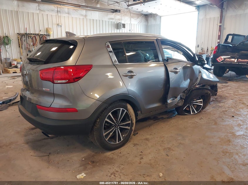 2016 Kia Sportage VIN KNDPC3A60G7803709 IAAI salvage auction — FRONT END, Salvage Title, sold $225 on 2026-07-28 (photo 4)