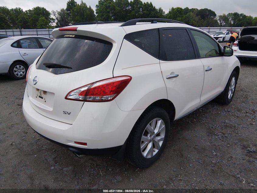 2014 Nissan Murano VIN JN8AZ1MU8EW418473 IAAI salvage auction — ROOF, Salvage Title, sold $650 on 2026-07-22 (photo 4)