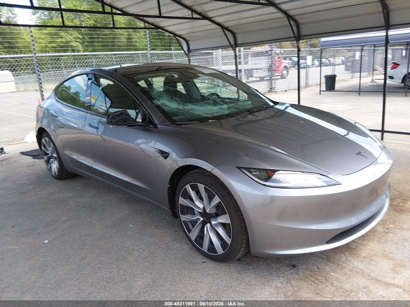 2026 Tesla Model 3 VIN 5YJ3E1EB2TF176648 IAAI salvage auction — ALL OVER, Salvage Title, sold $25 on 2026-07-29 (photo 1)