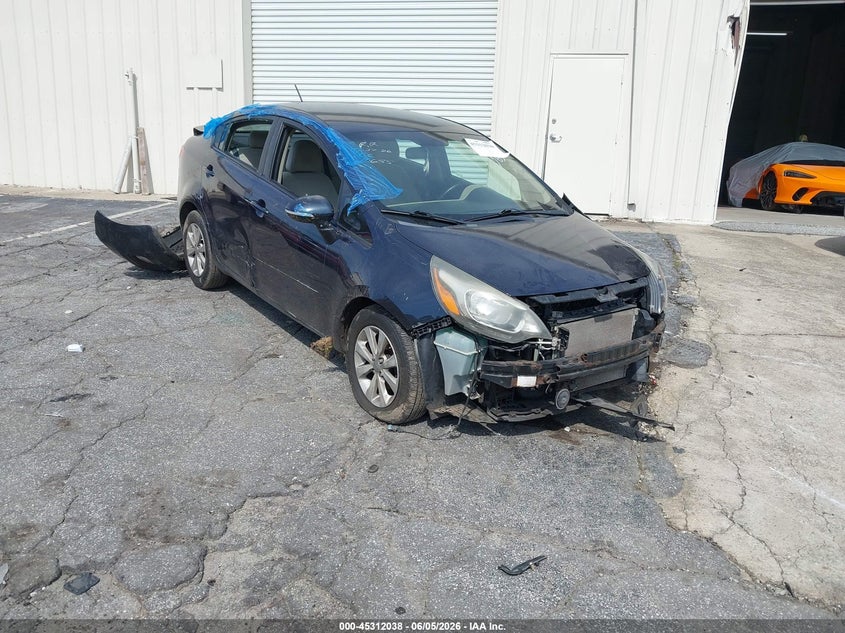 2013 Kia Rio VIN KNADN4A35D6113655 IAAI salvage auction — FRONT END, Salvage Title, sold $300 on 2026-07-15 (photo 1)