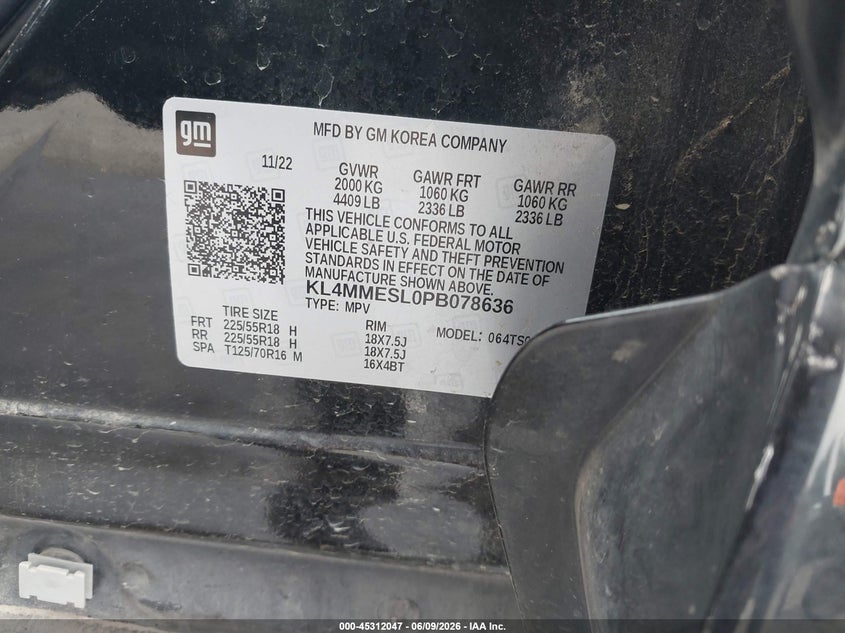 2023 Buick Encore gx VIN KL4MMESL0PB078636 IAAI salvage auction — LEFT FRONT, Salvage (North Carolina), sold $1,850 on 2026-07-30 (photo 9)