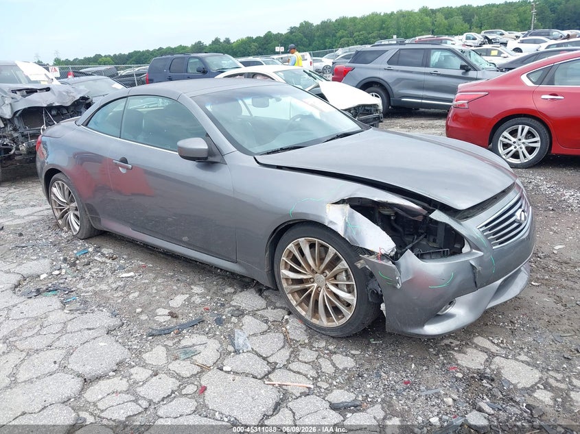 2012 Infiniti G VIN JN1CV6FE9CM203117 IAAI salvage auction — RIGHT FRONT, Salvage Title, sold $1,250 on 2026-07-15 (photo 1)
