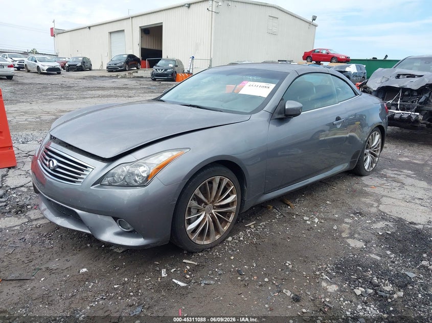 2012 Infiniti G VIN JN1CV6FE9CM203117 IAAI salvage auction — RIGHT FRONT, Salvage Title, sold $1,250 on 2026-07-15 (photo 2)