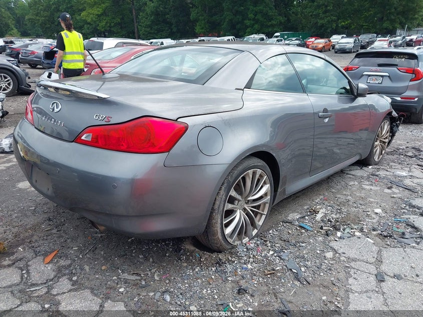 2012 Infiniti G VIN JN1CV6FE9CM203117 IAAI salvage auction — RIGHT FRONT, Salvage Title, sold $1,250 on 2026-07-15 (photo 4)