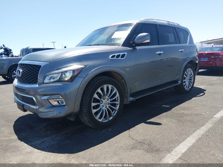 2017 Infiniti Qx80 VIN JN8AZ2NC0H9431166 IAAI salvage auction — REAR END, Salvage Title, sold $3,650 on 2026-07-10 (photo 2)