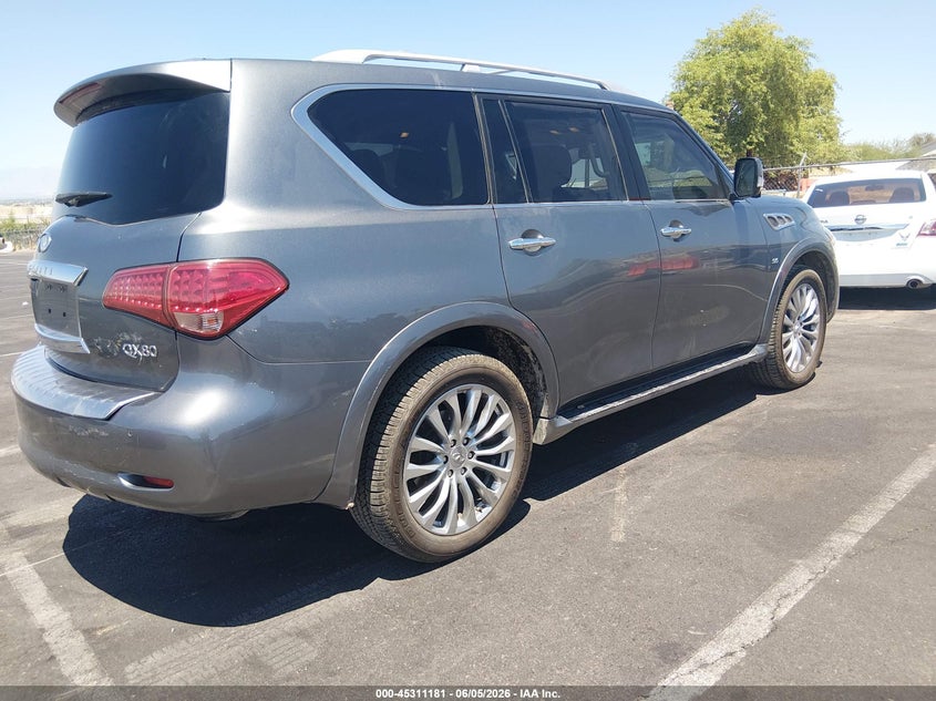 2017 Infiniti Qx80 VIN JN8AZ2NC0H9431166 IAAI salvage auction — REAR END, Salvage Title, sold $3,650 on 2026-07-10 (photo 4)