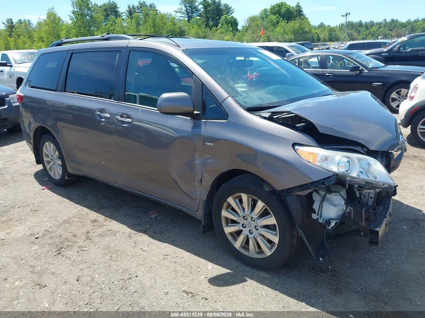 2016 Toyota Sienna VIN 5TDDK3DC4GS136365 IAAI salvage auction — FRONT END, Salvage Title, sold $1,050 on 2026-07-10 (photo 1)