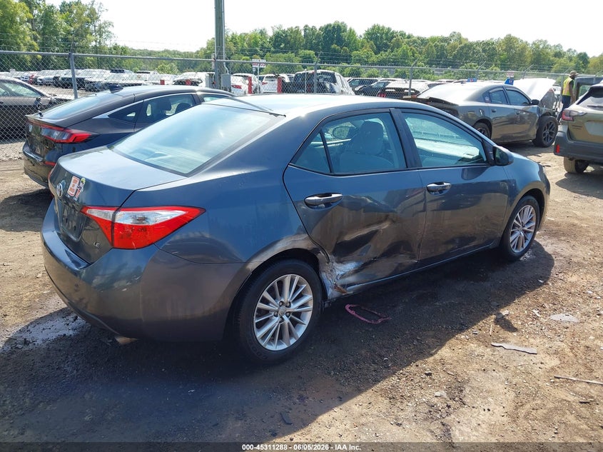 2014 Toyota Corolla VIN 2T1BURHE0EC086229 IAAI salvage auction — RIGHT REAR, Salvage Title, sold $3,250 on 2026-07-24 (photo 4)