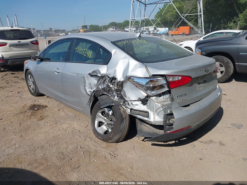 2015 Kia Forte VIN KNAFK4A68F5351911 IAAI salvage auction — LEFT REAR, Salvage Title, sold $700 on 2026-07-22 (photo 3)